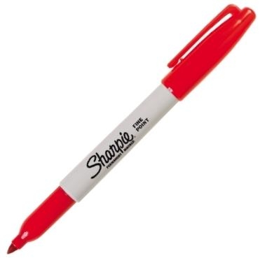 Sharpie Fine Point Yuvarlak Uçlu Kırmızı Permanent Kalemi - 1