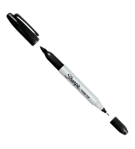 Sharpie Twin Çift Uçlu Permanent markör, Siyah - 2