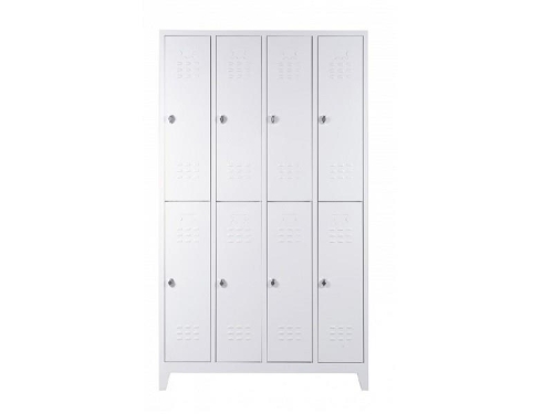 Metal Sekiz Yarım Boy Kapılı Ekonomik Soyunma Dolabı Gri Renk - 1