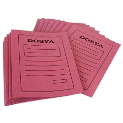 Tam Kapak Pembe Karton Telli Dosya (50 li Paket)