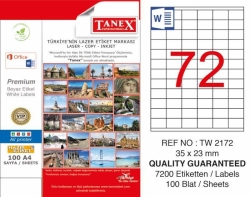 Tanex TW-2172 Laser Etiketi (35 x 23 mm)