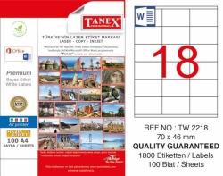 Tanex TW-2218 Laser Etiketi (70 x 46 mm)