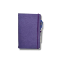 Tarihsiz Ajanda 13x21 Mor Çizgili Defter ivory Kağıt