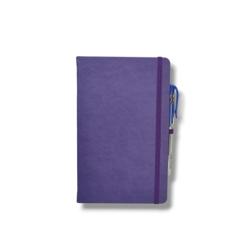 Tarihsiz Ajanda 13x21 Mor Çizgili Defter ivory Kağıt - 1