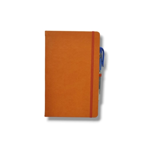 Tarihsiz Ajanda 13x21 Turuncu Çizgili Defter ivory Kağıt - 1