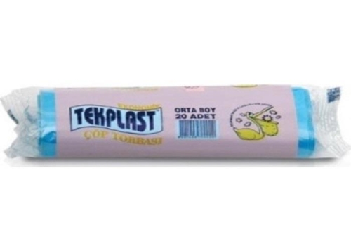 Tekplast Orta Boy Çöp Torbası 55x60cm (20 li Paket) - 1