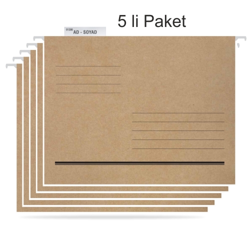 Tuna Askılı Dosya Metal Çubuklu Telli Tek Sayfa ASD2001 5 Lİ PAKET - 1