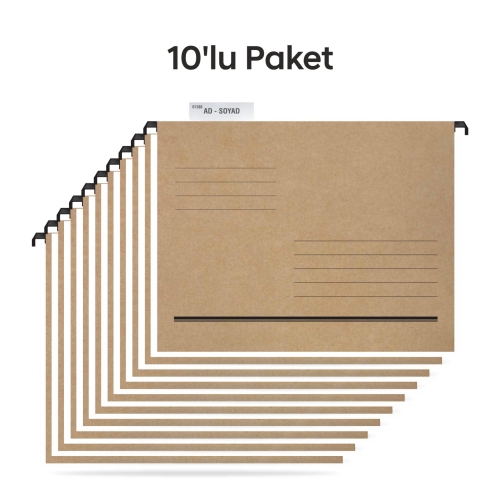 Tunakart ASD2003 Plastik Çubuklu Askılı Telli Dosya 10'lu Paket - 1