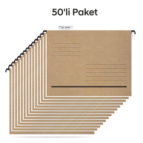 Tunakart ASD2003 Plastik Çubuklu Askılı Telli Dosya 50 li Paket - 1