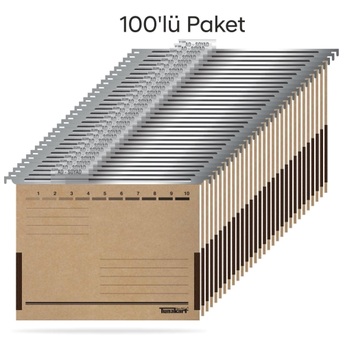 Tunakart ASD2005 Metal Askılı yan bezli körüklü dosya 100 lü Paket - 1