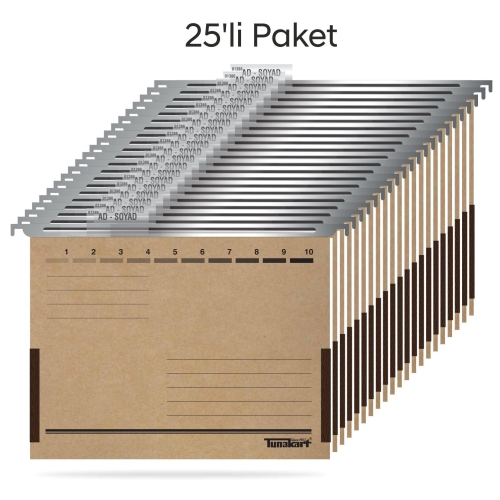 Tunakart ASD2005 Metal Askılı yan bezli körüklü dosya 25 li Paket - 1