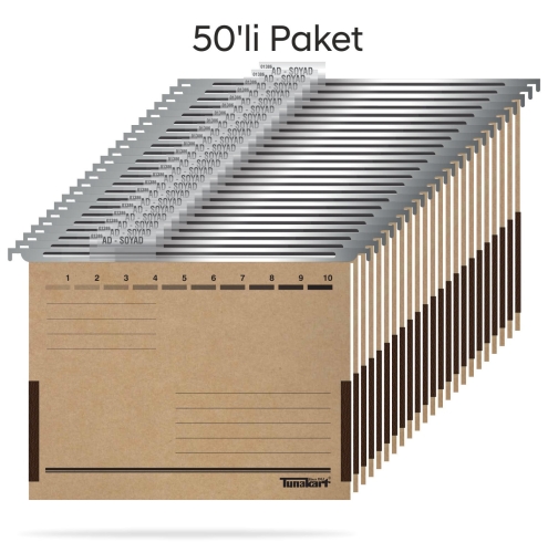 Tunakart ASD2005 Metal Askılı yan bezli körüklü dosya 50 li Paket - 1
