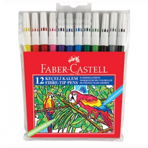 Faber Castell 12 Renk Keçeli Kalem - 1