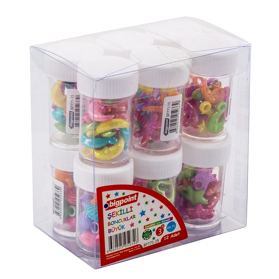 Bigpoint Şekilli Boncuklar Büyük Boy (12 Li Paket)