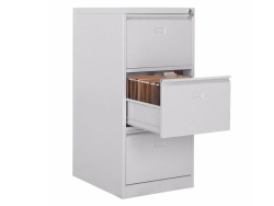 Üç Çekmeceli Metal Kartoteks Askılı Dosya Dolabı Gri Renk - 2