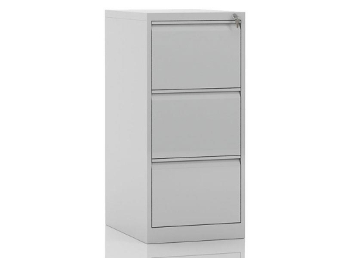 Üç Çekmeceli Metal Kartoteks Askılı Dosya Dolabı Gri Renk - 1