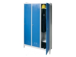 Metal Üç Kapılı Soyunma Dolabı Mavi Gri (Tam Boy Kapılı) - 4