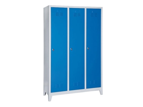 Metal Üç Kapılı Soyunma Dolabı Mavi Gri (Tam Boy Kapılı) - 3