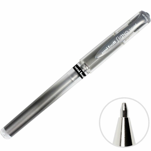 Uni Ball UM-153 Signo Broad Gümüş Roller Davetiye Kalemi (1,0mm) - 1