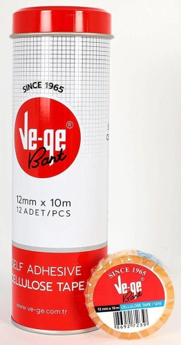 VeGe Selefon Cellulose Bant (12 1i Paket - 12 mm x 10 m) - 1