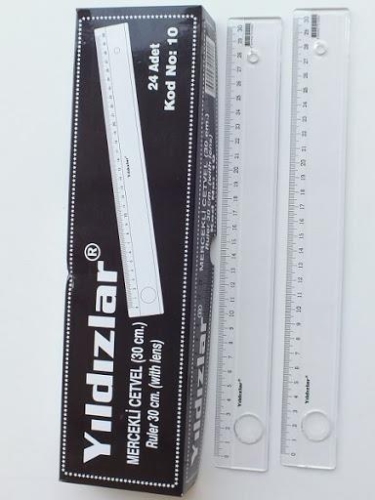 Yıldızlar Plastik Mercekli Cetvel 30 Cm (1 Adet) - 1