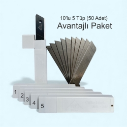 ZORRO 1404 Geniş Maket Bıçağı Yedeği 18mm 7 Kırımlı 50 Adet